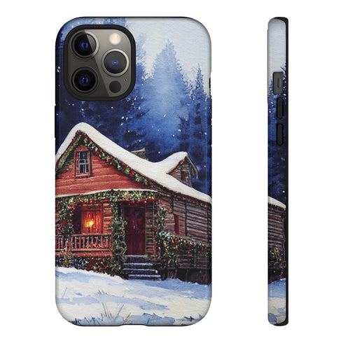 Cozy Christmas Cabin in the Snow - Impact Resistant Phone Case iPhone 12 Pro Max Glossy